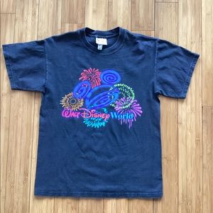 Faded Black Walt Disney World Fireworks T-Shirt Mens Size Small